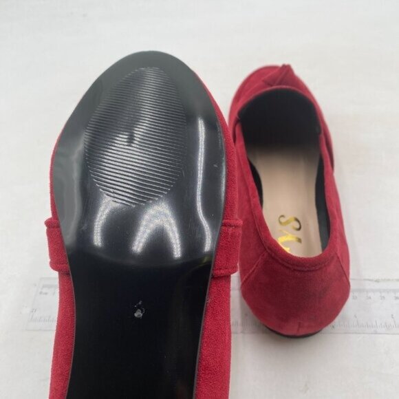 FYS Women Round Toe Flats Knotted Loafer Flats Comfortable Slip On Ballet Red - Picture 6 of 8